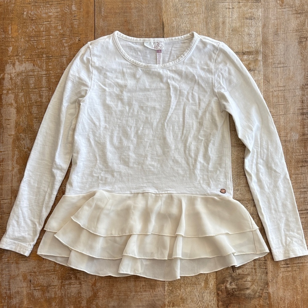 Matilda Jane 435 Girls' Cream Ruffled Top size 8
